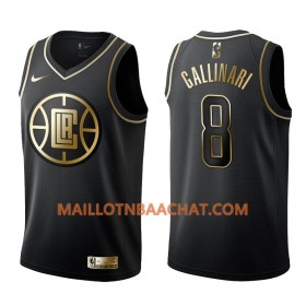 Maillot NBA Los Angeles Clippers Danilo Gallinari 8 Nike Noir Golden Edition Swingman - Homme